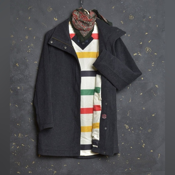 Pendleton Men Wool blend Trench Coat Hudson Bay Style - Picture 1 of 10